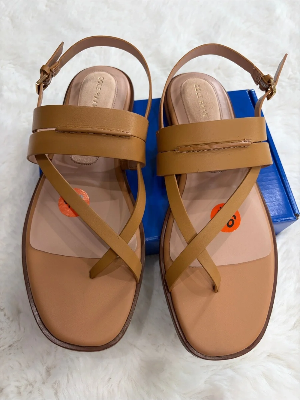 Cole Haan Tan Leather Strappy Sandals - Women,Size 9.5 B